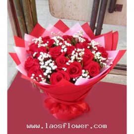 A Bouquet of 22 Red Roses